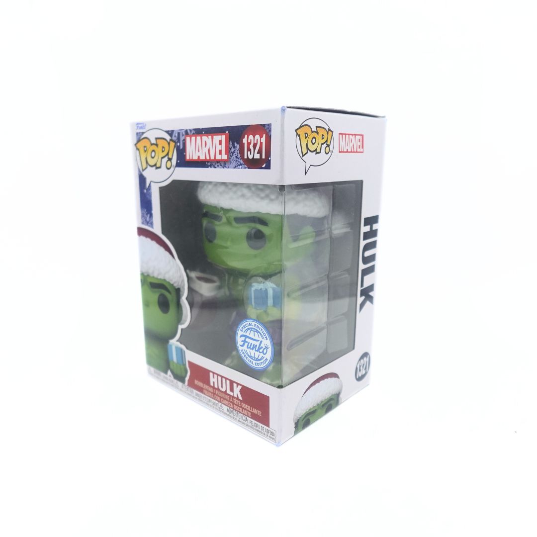 Photo of the Hulk Christmas Pop Vinyl figurine inside its box