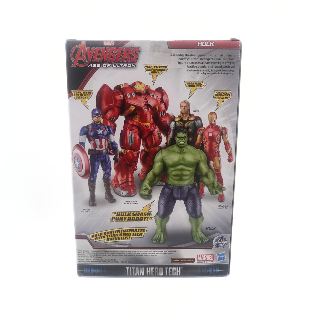 Back of the Hasbro Hulk Marvel Titan Hero Tech figurine packaging showing the other characters in the range