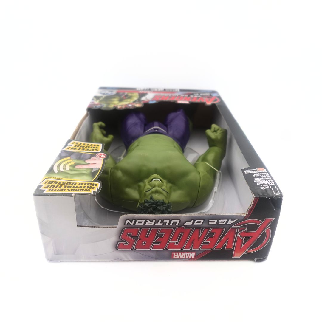 Top down photo of the Marvel Hulk Avengers figurine in packaging