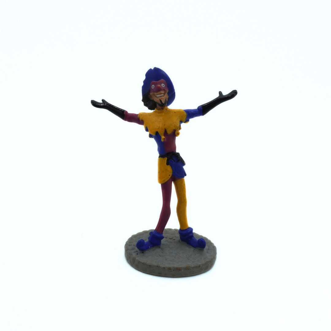 Colorful Hunchback figurine on a white background