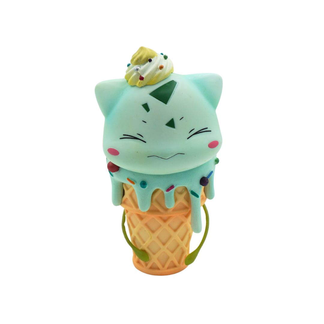 Toy figure of a character in an ice cream cone on a white background