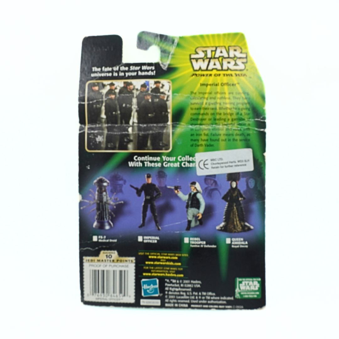 Star Wars action figure packaging with character images and text on a white background