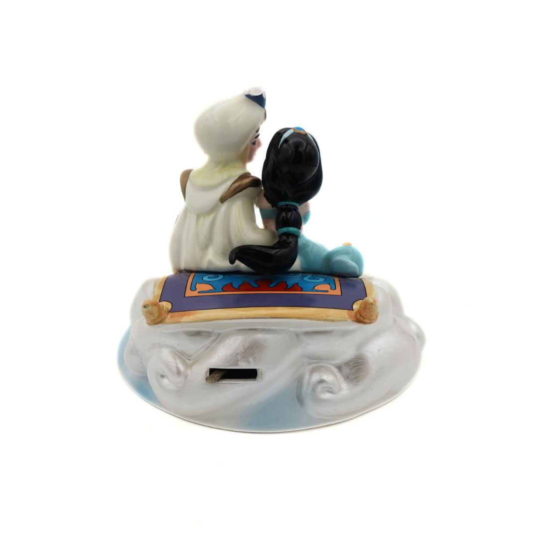 Back of the 1993 Disney Aladdin and Jasmine Magic Carpet Ride music box