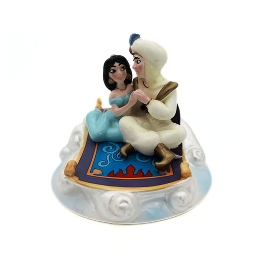 Photo of a hand painted 1993 Jasmine and Aladdin Magic Carpet music box