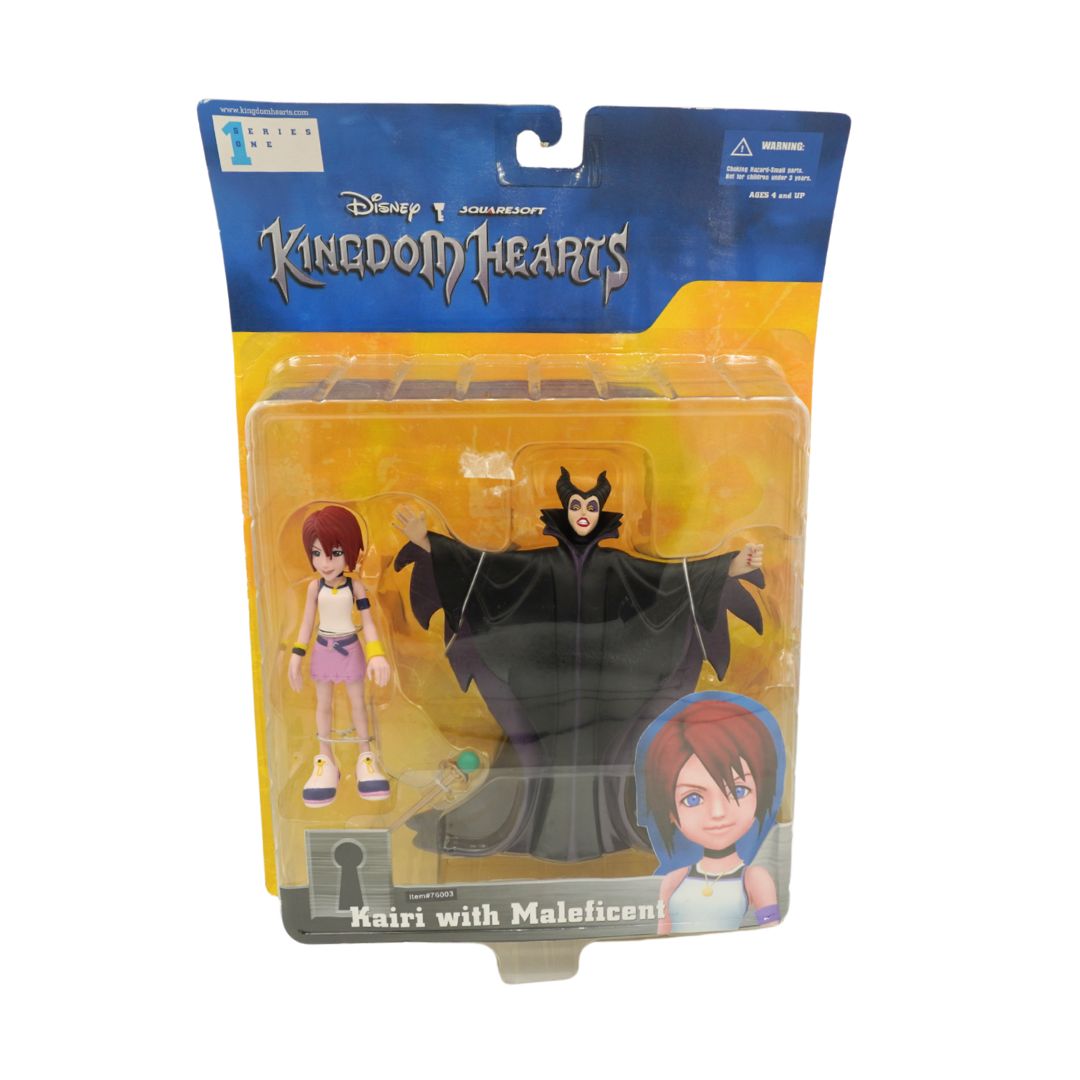Disney Kingdom Hearts Kairi with Maleficent action figure set in its original blister card packaging