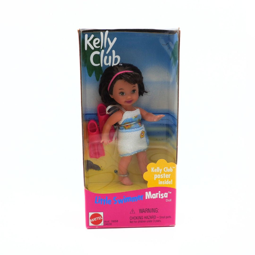 Boxed Kelly Club doll with a beach scene on the packaging