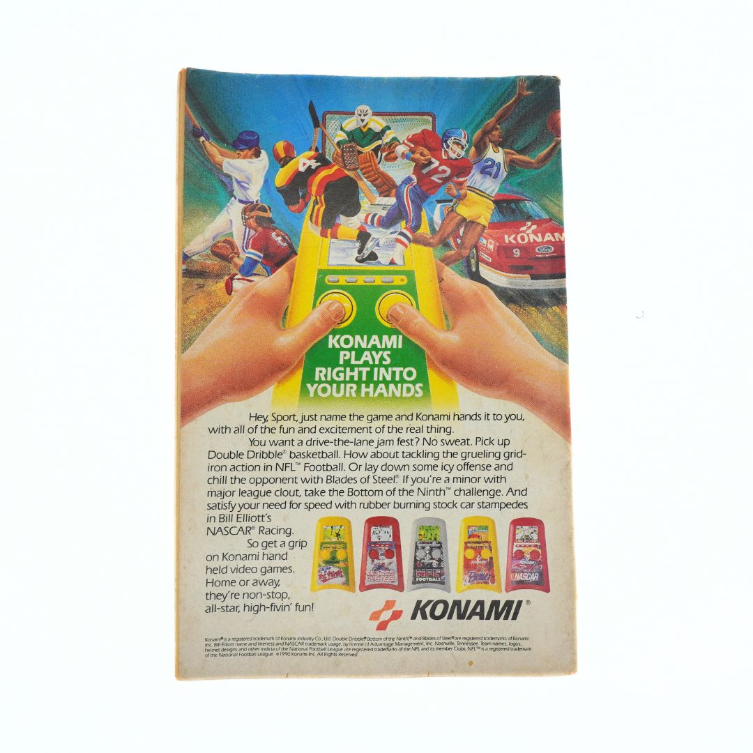 90s Konami ad on the back of a vintage comic book