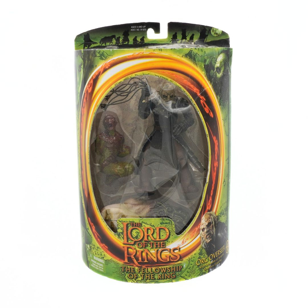 Toy figure in packaging with 'Lord of the Rings' branding on a white background