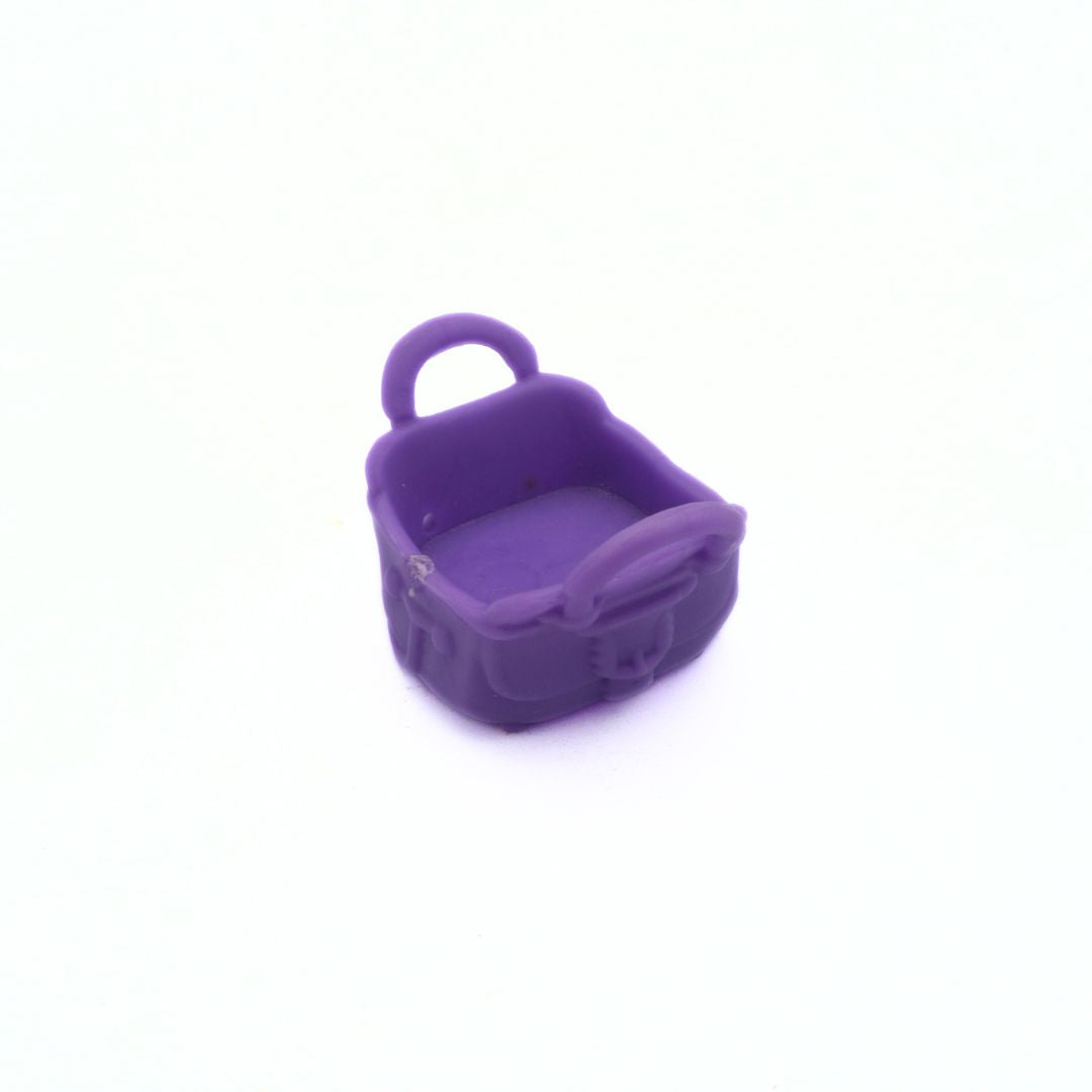 Purple toy basket on a white background