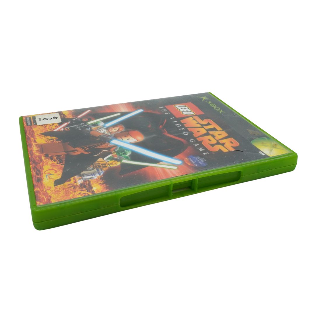 Xbox game case for 'LEGO Star Wars' on a white background