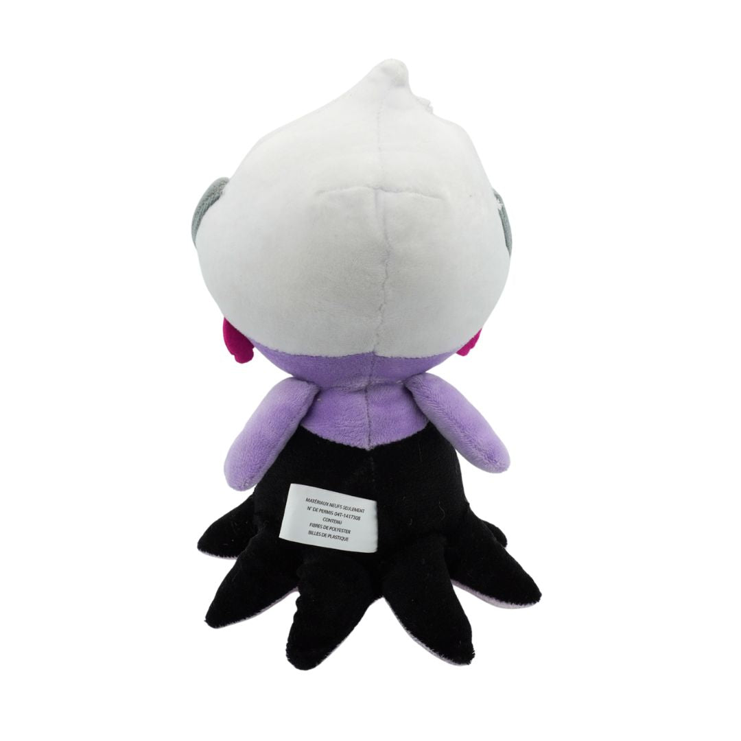 Plush toy with a white, purple, and black design on a white background