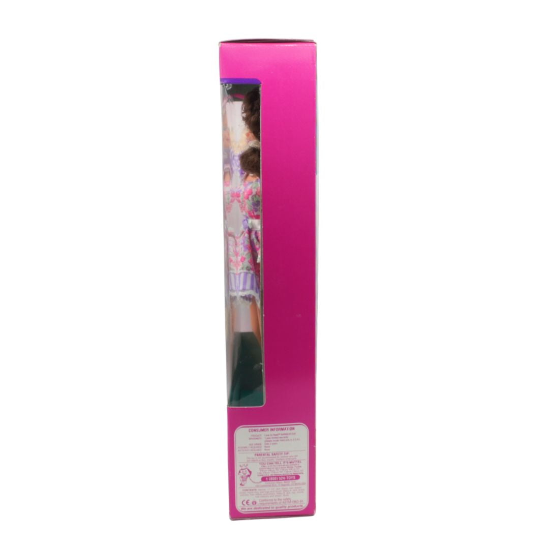 Pink packaging tube with a character on a white background