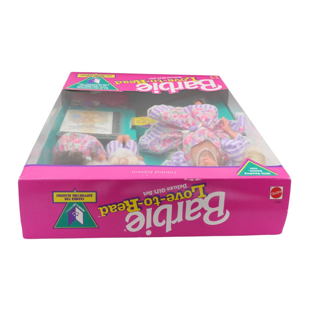 Barbie Love-to-Read toy set packaging on a white background