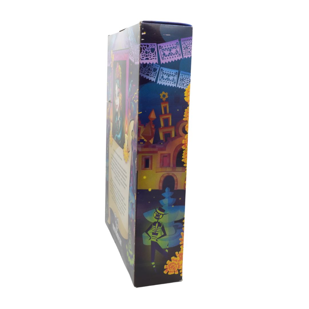 Colorful box with festive design on a white background
