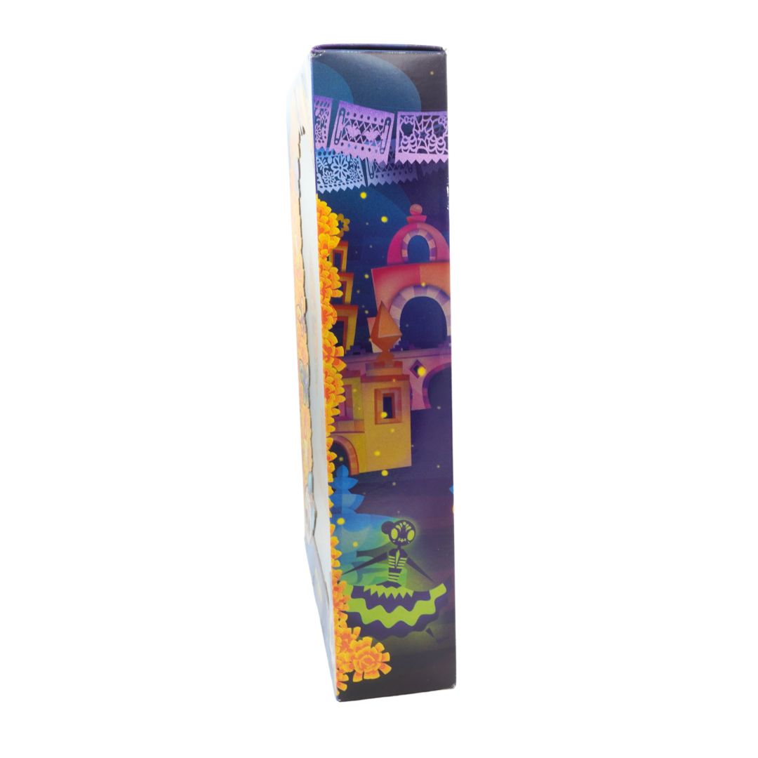 Colorful box with festive design on a white background