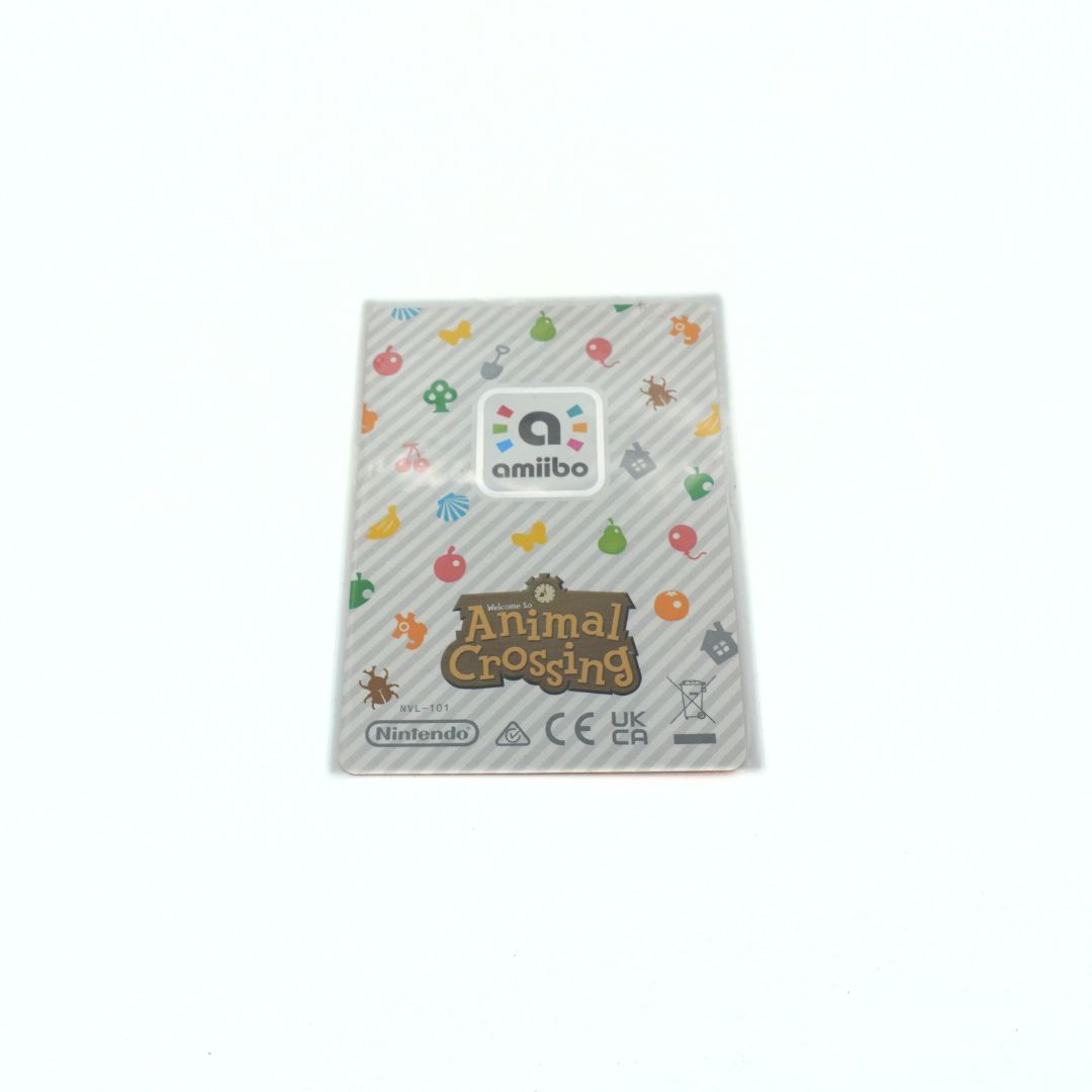 Back of an Animal Crossing Amiibo card