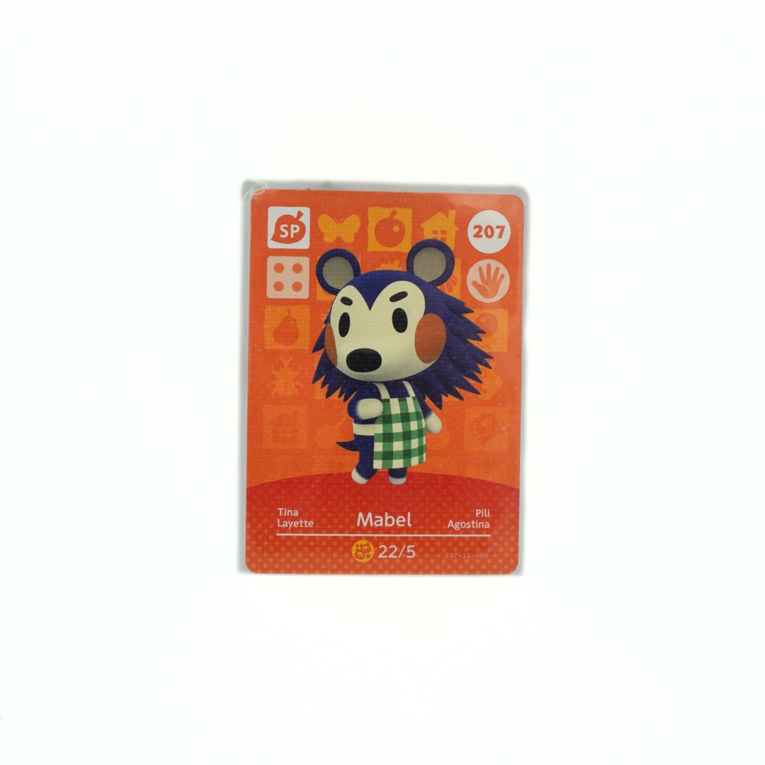 Card with a cartoon character on an orange background