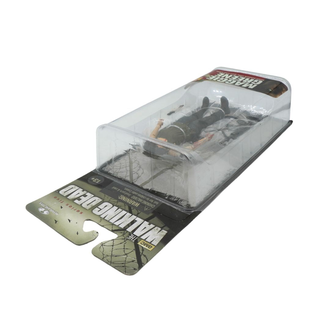 Model of a person in a clear packaging box on a white background