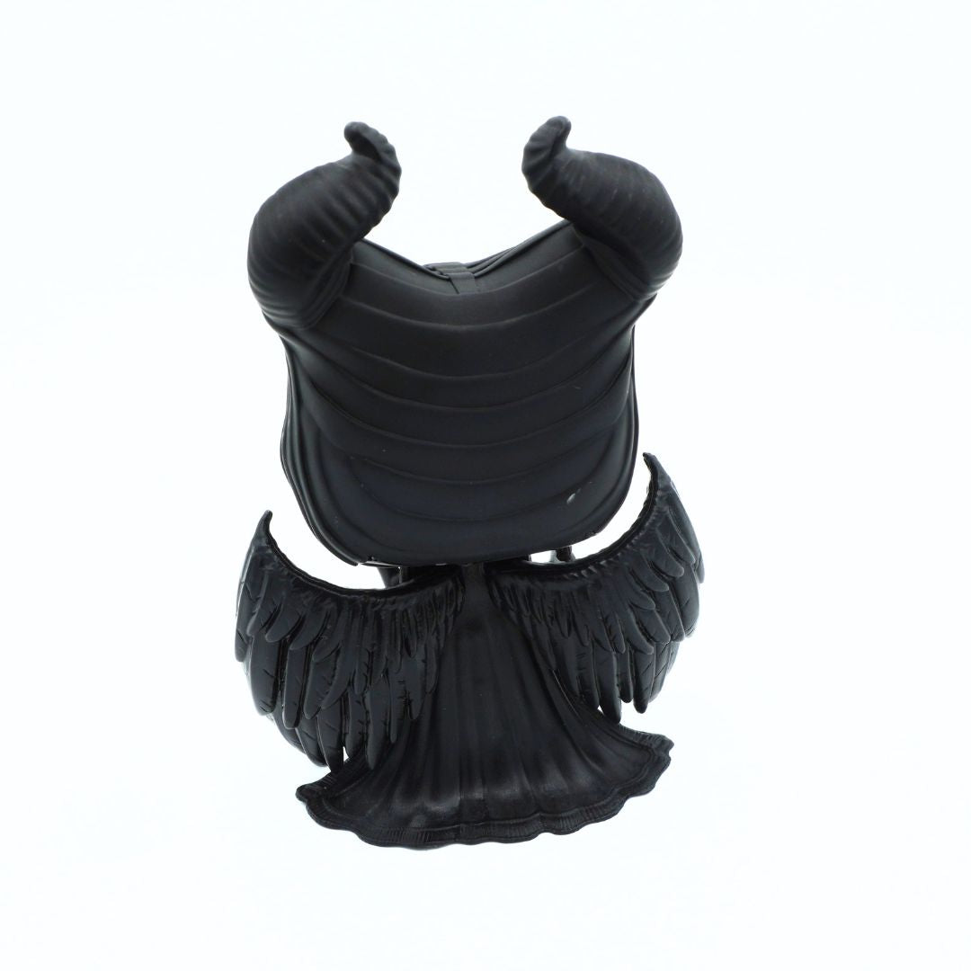 Black horned fantasy costume top with curved horns and attached wing-like shoulder pieces, shown against a plain white background.
