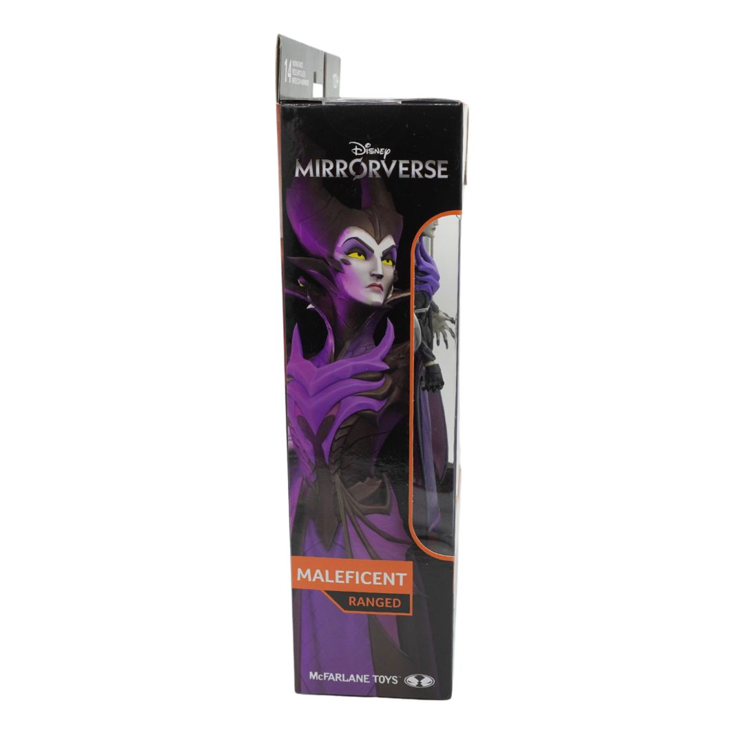 Boxed Maleficent figure from Disney Mirrorverse by McFarlane Toys on a white background