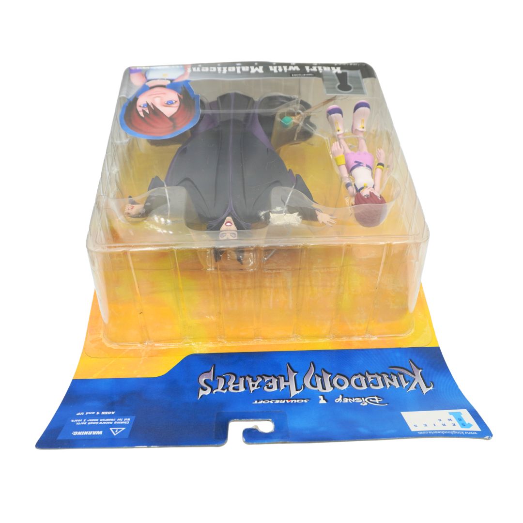 Disney Kingdom Hearts 2.5 figure set in its original blister packaging, featuring a large black winged figure and a smaller pink-haired character, with a blue and yellow carded backing.