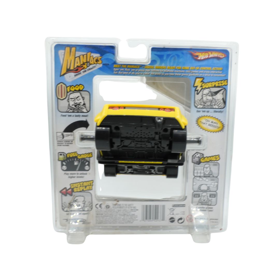 Hot Wheels vehicle in packaging with branding and product details.