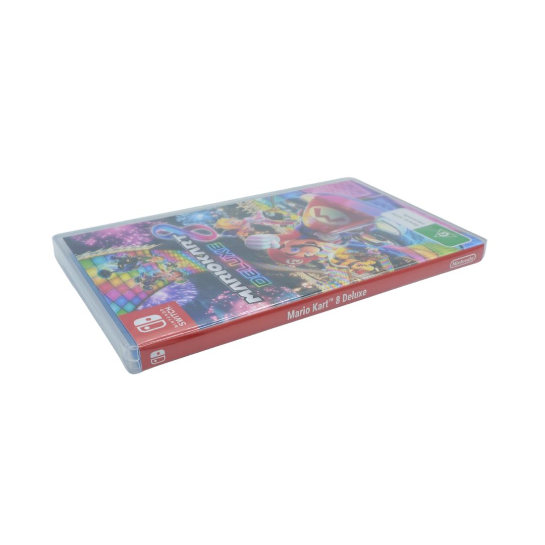 Mario Kart 8 Deluxe on Nintendo Switch with a rainbow design