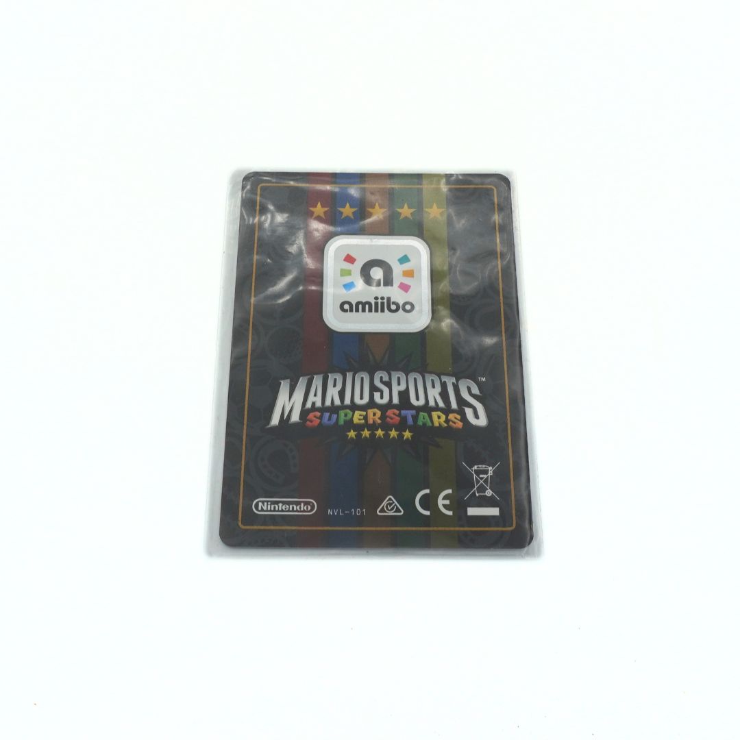 Amiibo card for Mario Sports Super Stars with Nintendo logo on a white background