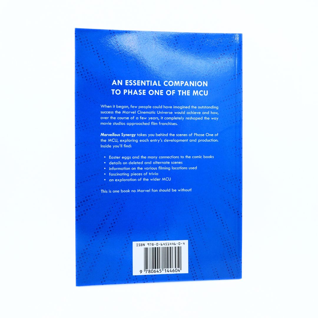 The back cover of a blue book, photographed against a plain white background. The cover features white text and a barcode at the bottom.