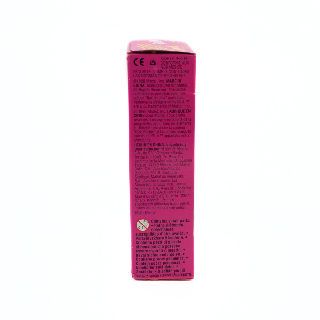 Pink packaging with text on a white background