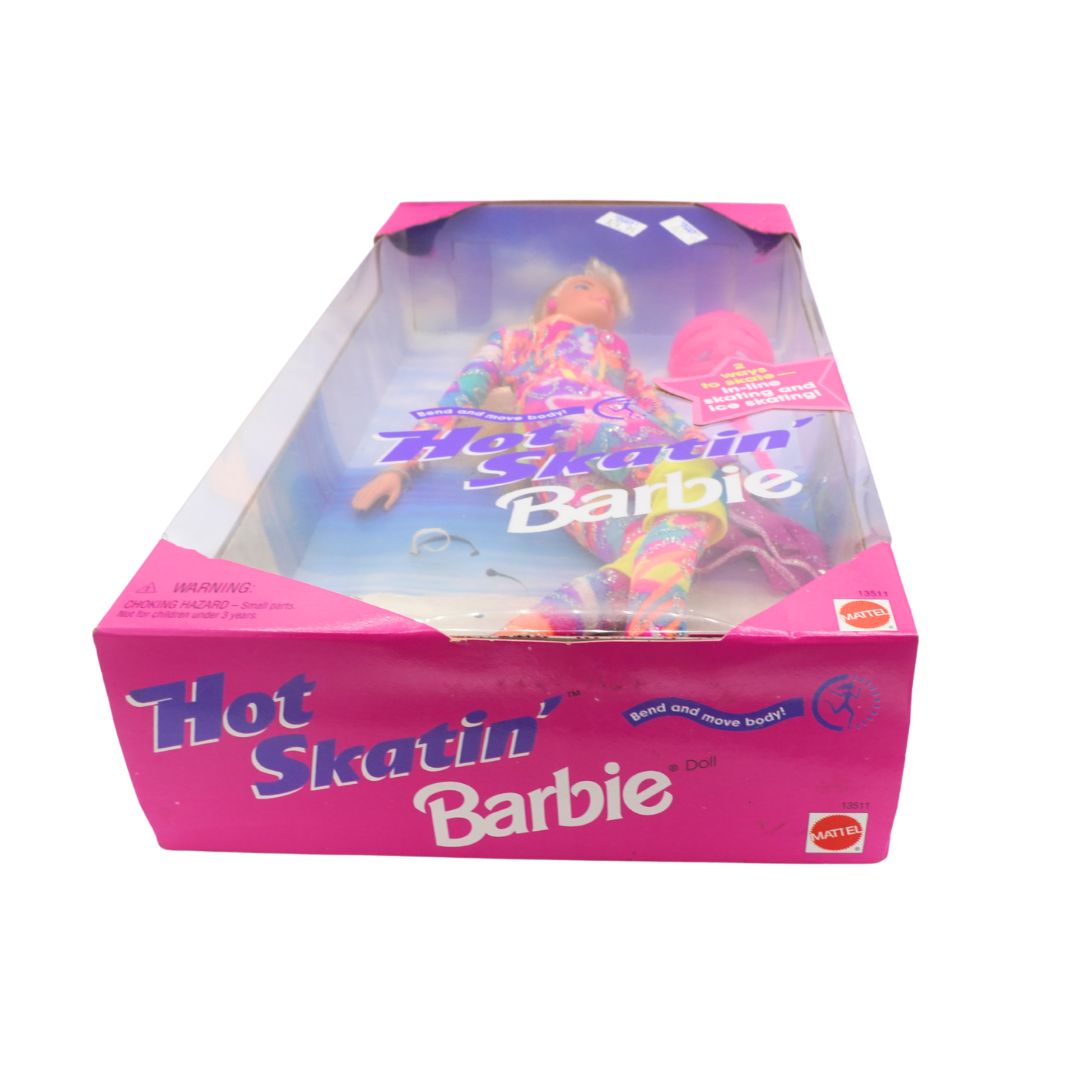 Boxed Hot Skatin' Barbie doll with pink and purple design