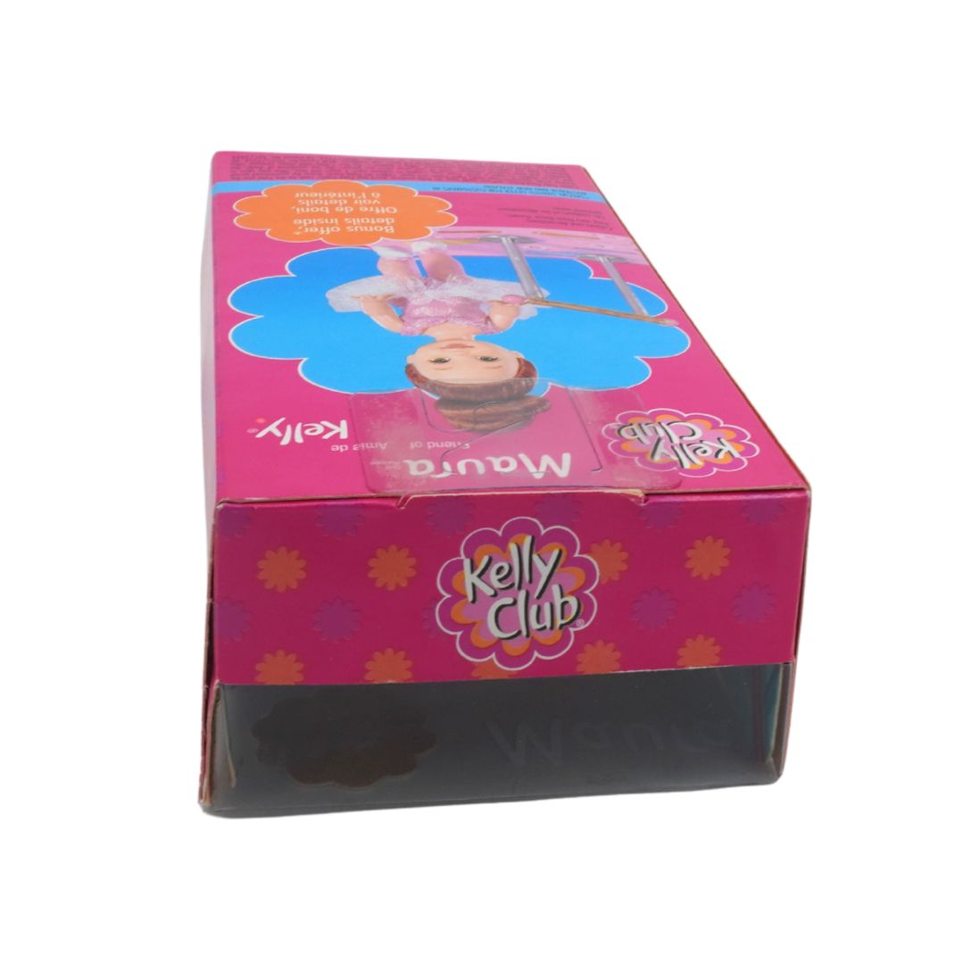 Pink packaging box with 'Kelly Club' branding featuring a toy figure inside.