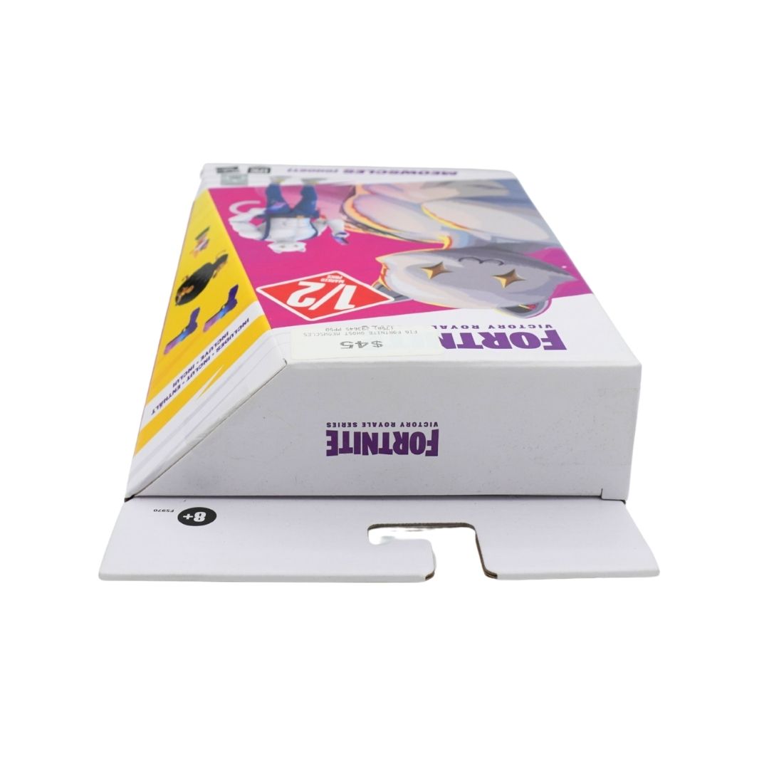 Top down image of a Meowscles Ghost Fortnite figure on a white backdrop