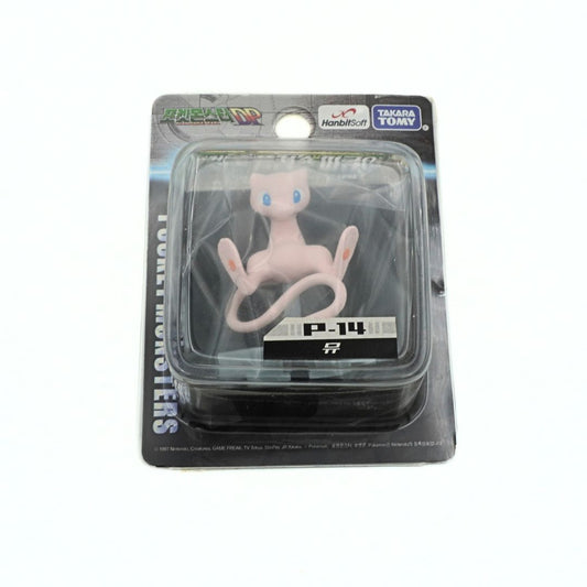 Pokémon Mew action figure in packaging with Takara Tomy branding.