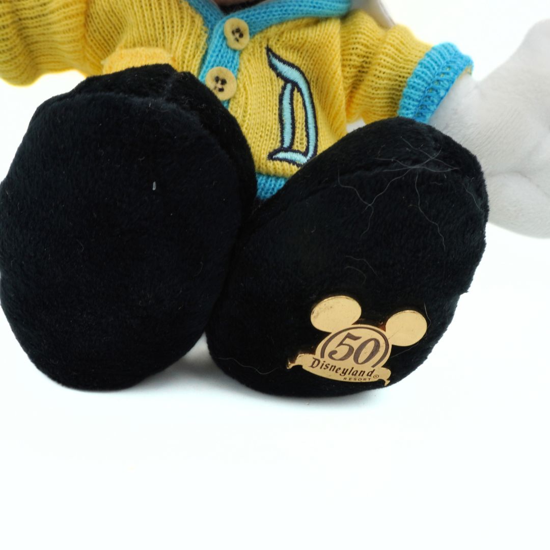 Black slippers with a Disneyland logo on a white background