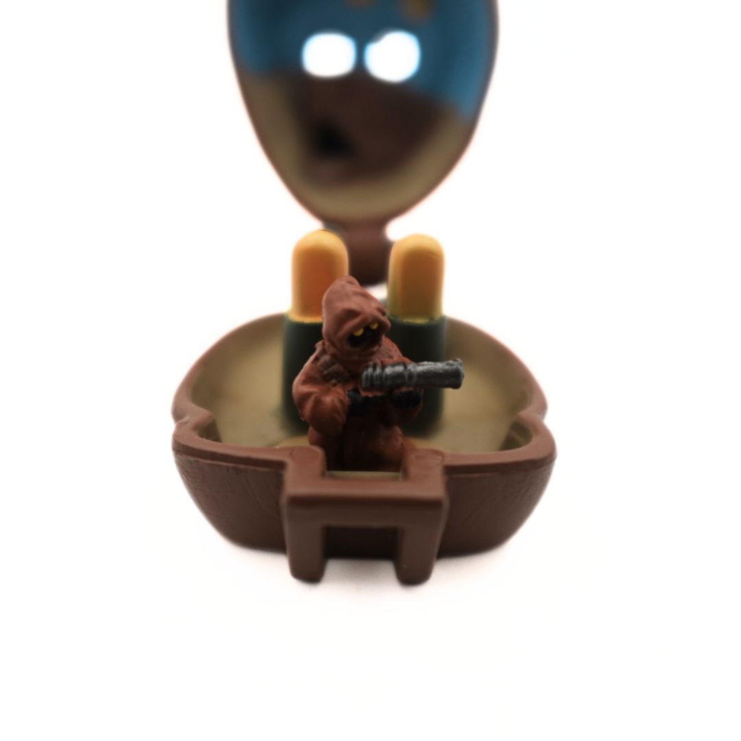 Close up of the 1996 Micro Machines Jawa mini playset with tiny Jawa figure