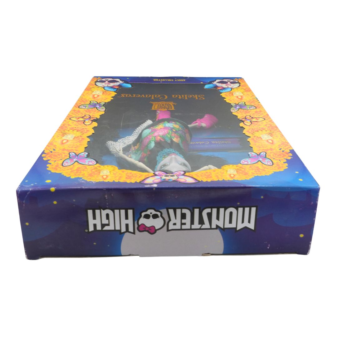 Box with colorful design and 'Monster High' branding on a white background