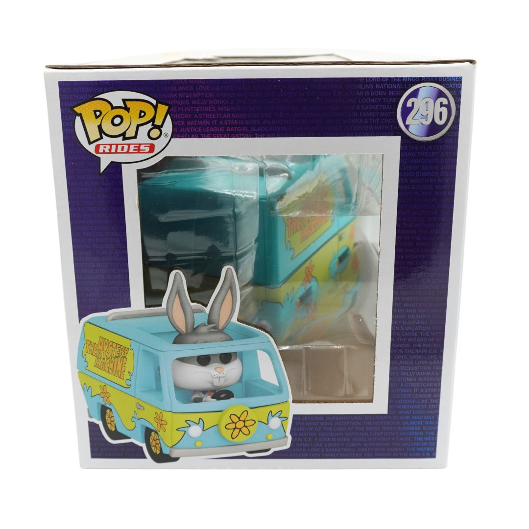 Funko Pop! Ride vinyl figure of Bugs Bunny in a 'Sombrero del Sabor' van, shown in its original window box packaging against a white background.