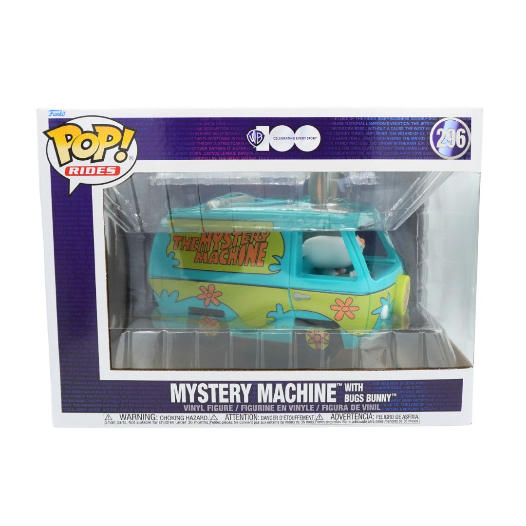 Funko Pop! Movies Mystery Machine vinyl figure with Bugs Bunny, number 296, in its original window box packaging.