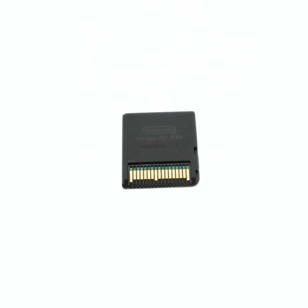 Black game cartridge with 'Nintendo' branding on a white background