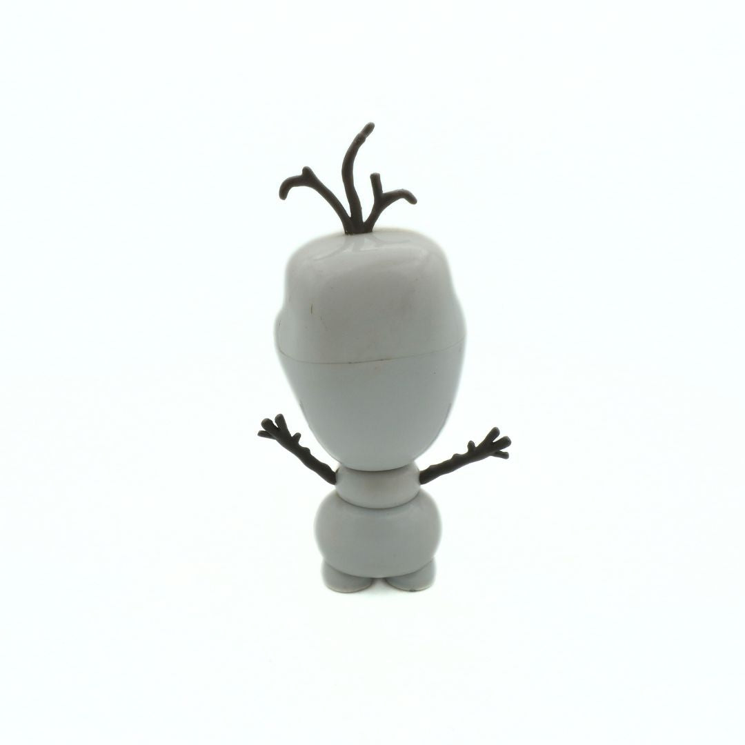 Funko Pop with a white body and black limbs on a white background
