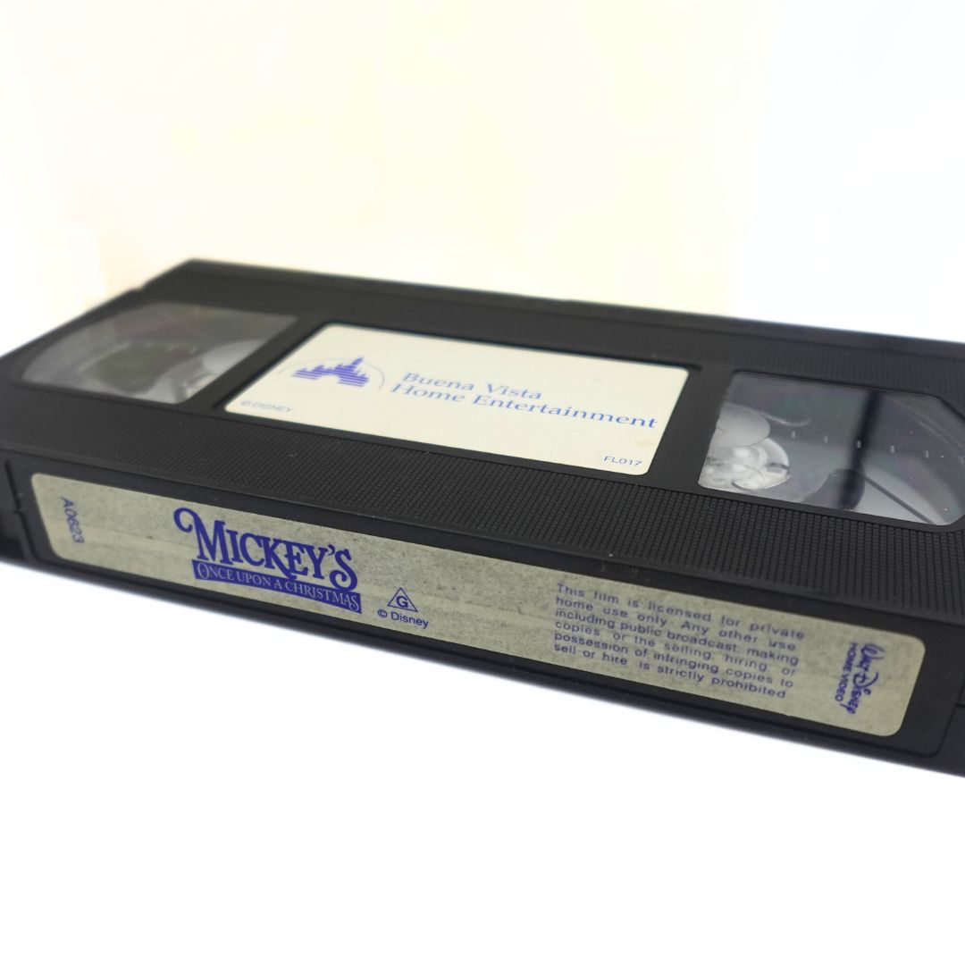 Photo of the tape of the Mickeys Once Upon a Christmas Disney film