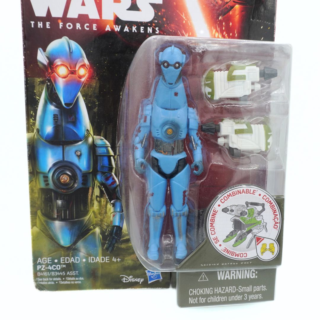 Toy figure in packaging with 'Star Wars: The Force Awakens' branding