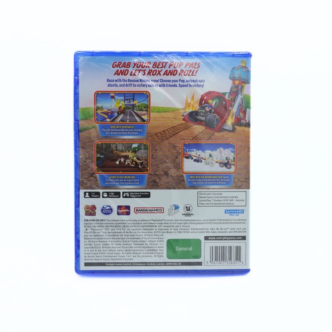 Back cover of a blue plastic game case for 'Rox and Roll' on the PlayStation 3, featuring colorful artwork, feature highlights, and logos including Sony PlayStation 3 and Bandai Namco.