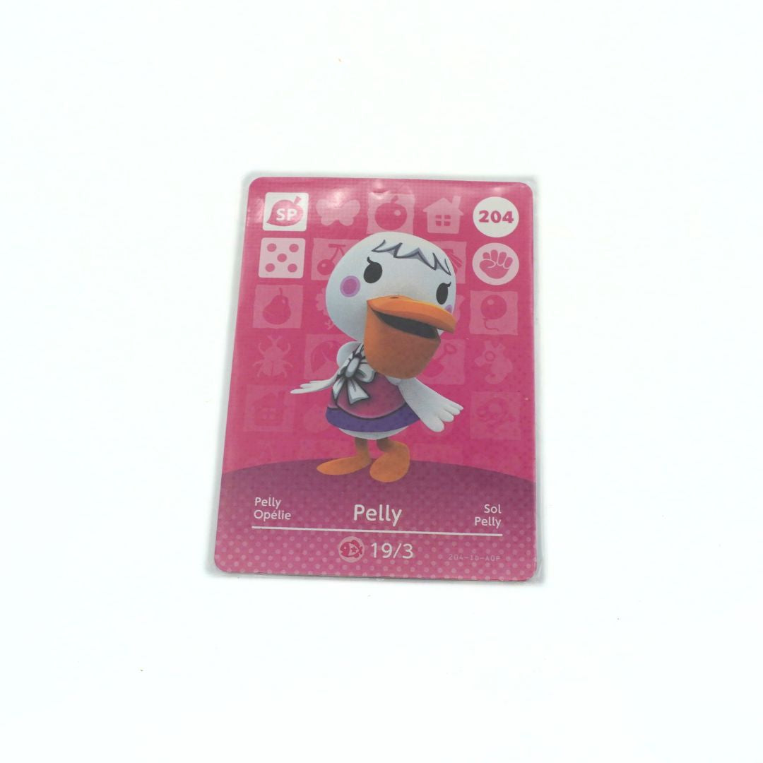 Card featuring a cartoon duck character on a pink background with game icons.