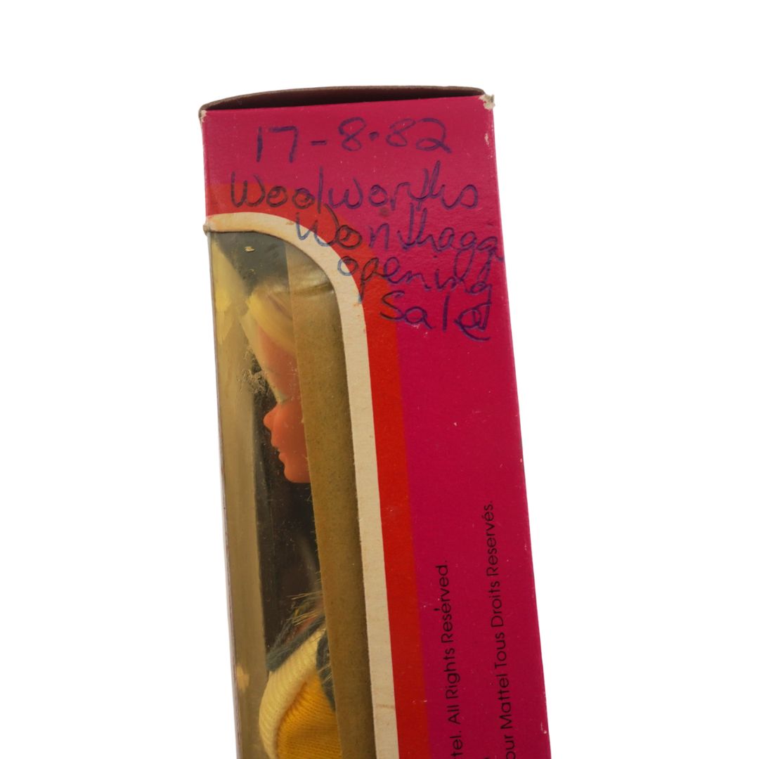 Vintage product packaging with a red background and text, featuring a person's face.