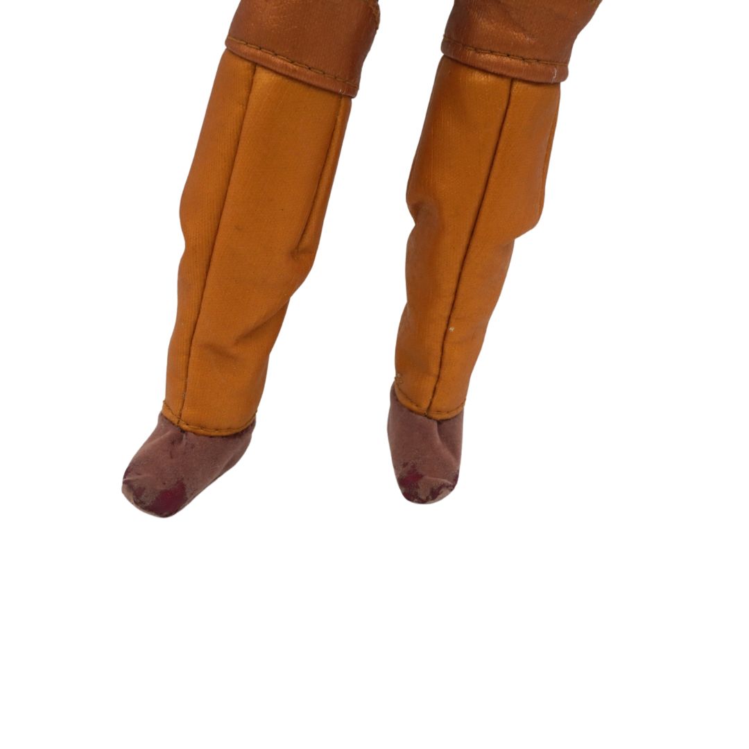 Brown leather boots with a white background