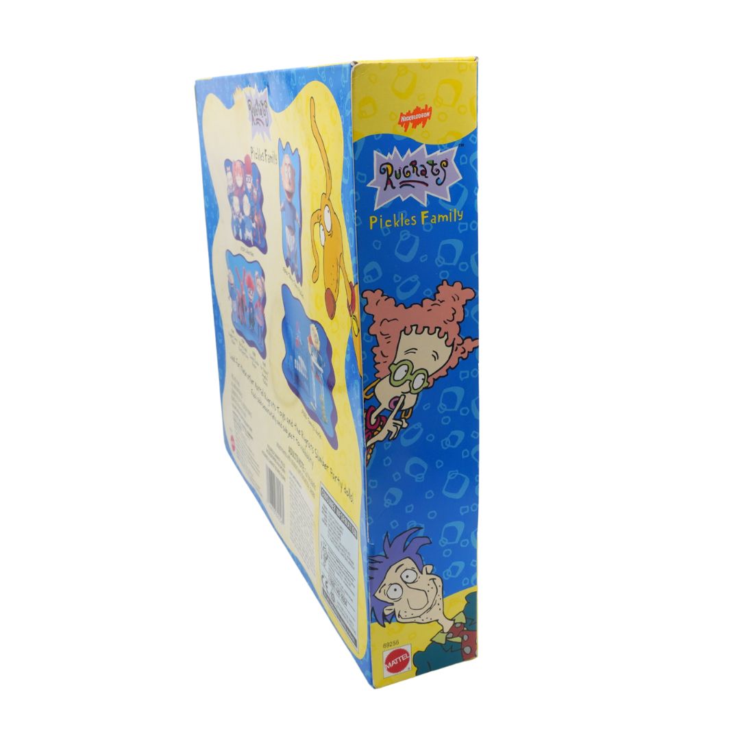 Colorful box with cartoon characters on a white background