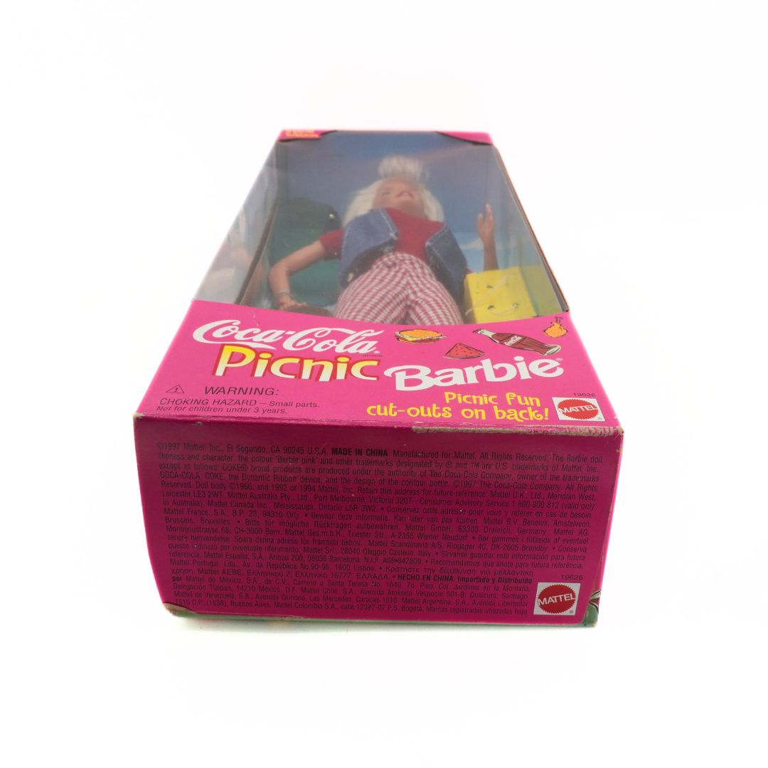Box for a Coca-Cola Picnic Barbie toy on a white background