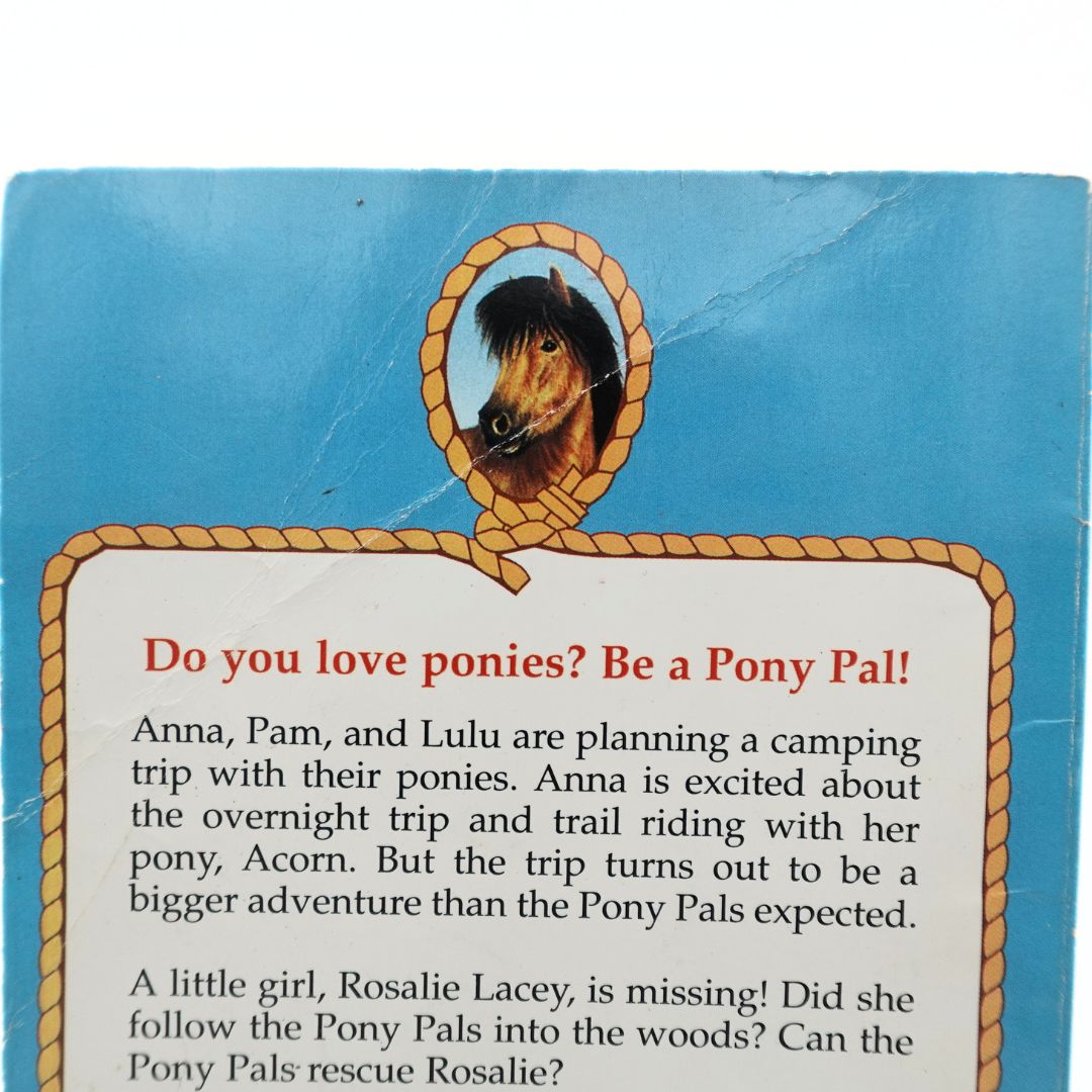 Crease on the back cover of the 1995 Pony Pals Pony to the rescue book